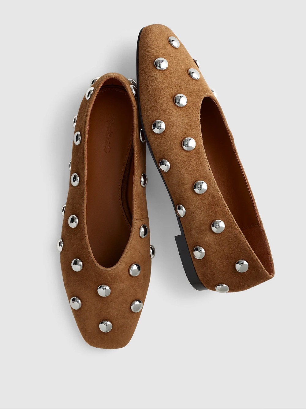 Madewell The Mylie Ballet Flat in Dried Acorn Brown Studded Size 9.5 - Picture 2 of 12